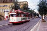 Freiburg Tw 103 am Europaplatz (Bertoldstrae), 24.09.1987.