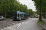 TW 248 bei der Haltestelle Freiburg-Hauptfriedhof am 04.05.2013.