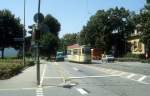 Freiburg im Breisgau VAG SL 4 (GT4 109) Friedhofstrasse / Tennenbacher Strasse im Juli 1990.