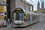 Diese Siemens Combino (Advanced) mit der Nummer  283  fährt am 18.10.2015 als Sonderzug durch Freiburg im Breisgau.