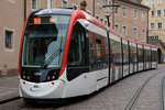 VAG: Die meisten neuen spanischen Strassenbahnen der Freiburger Verkehr AG (VAG) rollen bereits mit einer Vollwerbung auf dem Strassenbahnnetz von Freiburg in Breisgau.