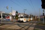 Gera - GVB/Linie 3 - 355 + 354 unterwegs zwischen den Stationen Fugngerbrcke und Lusan/Laune am 08.11.2011 