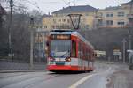 01.02.2017, Halle (Saale), Duewag MGT6D auf Kröllwitzer Brücke.