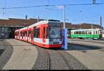 Duewag/Siemens MGT6D, Wagen 645, der Halleschen Verkehrs-AG (HAVAG) steht anlässlich des Tags der offenen Tore im HAVAG Betriebshof in der Freiimfelder Straße in Halle (Saale).