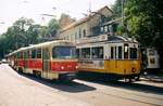 24.06.2006, Halle/S. Im Straßenbahnhof Seebener Straße fand ein Fest anläßlich des 10-jährigen Bestehens des Historischen Straßenbahndepots statt. In der aktuellen Wagenparkliste der Halleschen Straßenbahn finde ich Tw 16 nicht. Im  Straßenbahn-Archiv 4  von 1984 steht er als bei Falkenried in Hamburg 1908 gebaut. Davor der Tatra 924 (Bj 1971), umdekoriert als 901, damit einer der beiden ersten 1969 von CKD nach Halle gelieferten Tatra-Tw.