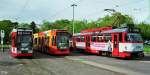 MGT6D 612, 623 und T4D-C 1158 an der Endstelle Heide (9. Mai 2005)