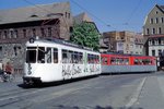 Halle Tw 882 und 884 in der Mansfelder Straße, 30.04.1999.