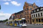 Jenaer Straenbahn Wagen 611 an der Lbdergraben(Strae) (02.06.2012)