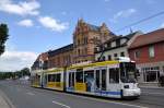 Jenaer Straenbahn Wagen 611 an der Lbdergraben(Strae) (02.06.2012)