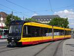 Straßenbahnzug 351 als Linie 3 zum Tivoli am Hbf Karlsruhe, 05.08.2018.