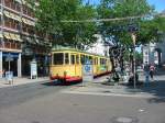 Wagen 210 der Karlsruher Straenbahn am 27.7.2005 als Fahrschulfahrzeug an der Lammstrae.