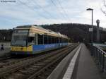 04.02.2011: TW 224 mit Werbung der BGV als Tram 2 von Wolfartsweier nach Karlsruhe Hauptbahnhof.