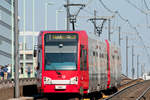 Die Linie 1 mit der Wagennummer 4101 auf dem Weh nach Weiden.West.Aufgenommen an der KVB-Haltestelle Heumarkt am 21.4.2019.