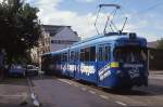 Kln 3702 in der Siegburger Strae auf der Linie 7 in Richtung Porz, 19.07.1987.