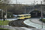 Der historische Museumszug Paula bestehend aus 1155 & 1159 auf der Karlsruher Straße am 03.01.2017.