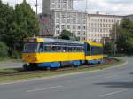 Triebwagen 2170 und Beiwagen 9xx, fuhren am 30.7.09 auf der Linie 11E/Dlitz.