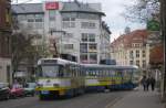 Der Glserner Leipziger fuhr am 03.04.10 aus der Wendeschleife Kurt-Schuhmacher-Strae in Richtung Dlitz.