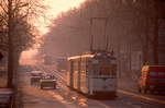 Leipzig Tw 1195 mit Bw 939 in Wahren, Georg Schumann Strae, 01.03.1991.