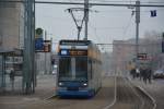 Niederflurstraßenbahn  1154  auf der Linie 12 nach Gohlis-Nord.