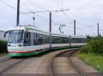 NGT8D 1350 der Magdeburger Verkehrsbetriebe MVB  Hier Linie 1 Endstelle Lerchenwuhne  entstanden Sommer 2007