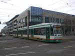 Magdeburg: Straenbahnlinie 10 nach Barleber See an der Haltestelle Alter Markt.(18.2.2010)