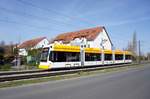 Straßenbahn Mainz / Mainzelbahn: Stadler Rail Variobahn der MVG Mainz - Wagen 234, aufgenommen im März 2017 in Mainz-Bretzenheim.