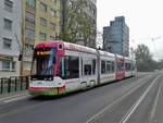 MVG Stadler Variobahn 232 (100 Jahre Wohnbau Mainz Vollwerbung) am 02.12.17 in Mainz Hauptbahnhof