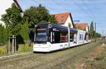 Straßenbahn Mainz / Mainzelbahn: Stadler Rail Variobahn der MVG Mainz - Wagen 230, aufgenommen im September 2018 in Mainz-Bretzenheim.