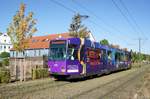 Straßenbahn Mainz / Mainzelbahn: Duewag / AEG M8C der MVG Mainz - Wagen 271, aufgenommen im September 2018 in Mainz-Bretzenheim.