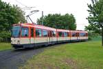 MVG Düwag M8C Wagen 273 am 11.05.19 in der Wendeschleife Mainz Hechtsheim Bürgerhaus bei einer Sonderfahrt