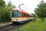 MVG Düwag M8C Wagen 273 am 11.05.19 in der Wendeschleife Mainz Hechtsheim Bürgerhaus bei einer Sonderfahrt