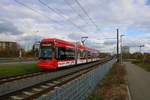 MVG Stadler Variobahn 222 am 09.11.19 in Mainz in der Nähe der Opel Arena (Fußballstadion) 