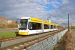 MVG Stadler Variobahn 227 am 09.11.19 in Mainz in der Nähe der Opel Arena (Fußballstadion) 