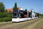 Straßenbahn Mainz / Mainzelbahn: Stadler Rail Variobahn der MVG Mainz - Wagen 232, aufgenommen im Mai 2020 in Mainz-Bretzenheim.