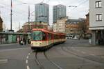 Mainzer Mobilität Düwag M8C Wagen 273 am 11.01.22 in Mainz