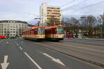 Mainzer Mobilität Düwag M8C 273 und 271 am 12.02.24 in Mainz Hbf