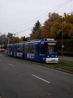 MVG Straenbahn in Mainz Hechtsheim am 02.11.11 