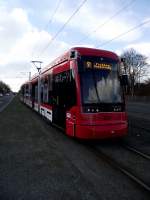 Tw 221 (Stadler Variobahn) am 21.02.13 in Mainz auf der Linie 51 