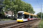 Straenbahn Mainz: Stadler Rail Variobahn der MVG Mainz - Wagen 224, aufgenommen im Mai 2015 in Mainz-Gonsenheim.