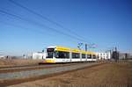 Straßenbahn Mainz / Mainzelbahn: Stadler Rail Variobahn der MVG Mainz - Wagen 227, aufgenommen im Januar 2017 in Mainz-Bretzenheim.