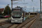 RNV Bombardier Variobahn Wagen 4155 am 29.08.20 in Edingen OEG Bahnhof vom Bahnsteig aus fotografiert