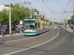 Ein RNV Straenbahn in Mannheim am 21.04.11