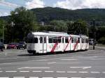 Die rollende Bierkiste des RNV in Heidelberg am 08.07.11 ein Dwag GT8 mit 1603 Sclossbraurerei Werbung  