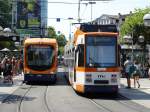 RNV Variobahn 4135 und MGT6D Wagen 3269 am 25.07.14 in Heidelberg Bismarckplatz