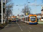 RNV Bombardier Variobahn 4155 und 4126 am 29.01.16 in Heidelberg Bismarckplatz