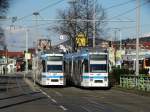 RNV MGT6D 3270 und 3262 am 25.02.16 in Heidelberg