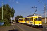 Mlheim Tw 227 und Bw 189 in der Friedrich Ebert Strae in Styrum, 30.09.1987.