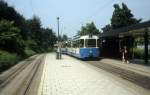 Mnchen MVV Tramlinie 13 (p3.17 3039) Scheidplatz im Juli 1987.