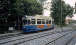 Mnchen MVV Tramlinie 26 (M4.65 2463) Frstenried-West, Neurieder Strasse im Juli 1987.