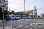 München MVG Tram 20 (P3 2019) Stiglmaierplatz / Seidlstrasse / Dachauer Strasse im Juli 1998.